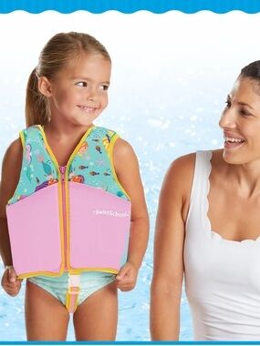 Aqua Swim School Youth Pink Mermaid Swim Training Vest